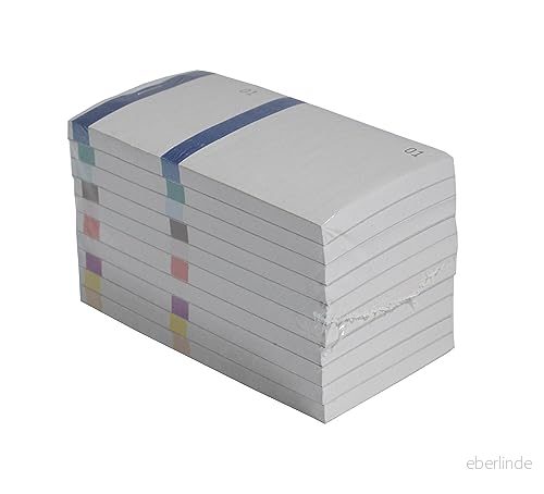 Exacompta 96399e förpackning med 10 block horisontellt format 6,6 x 13,5 cm 100 numrerade ark från 1 till blandade färgband 7 olika färger 3370441963996