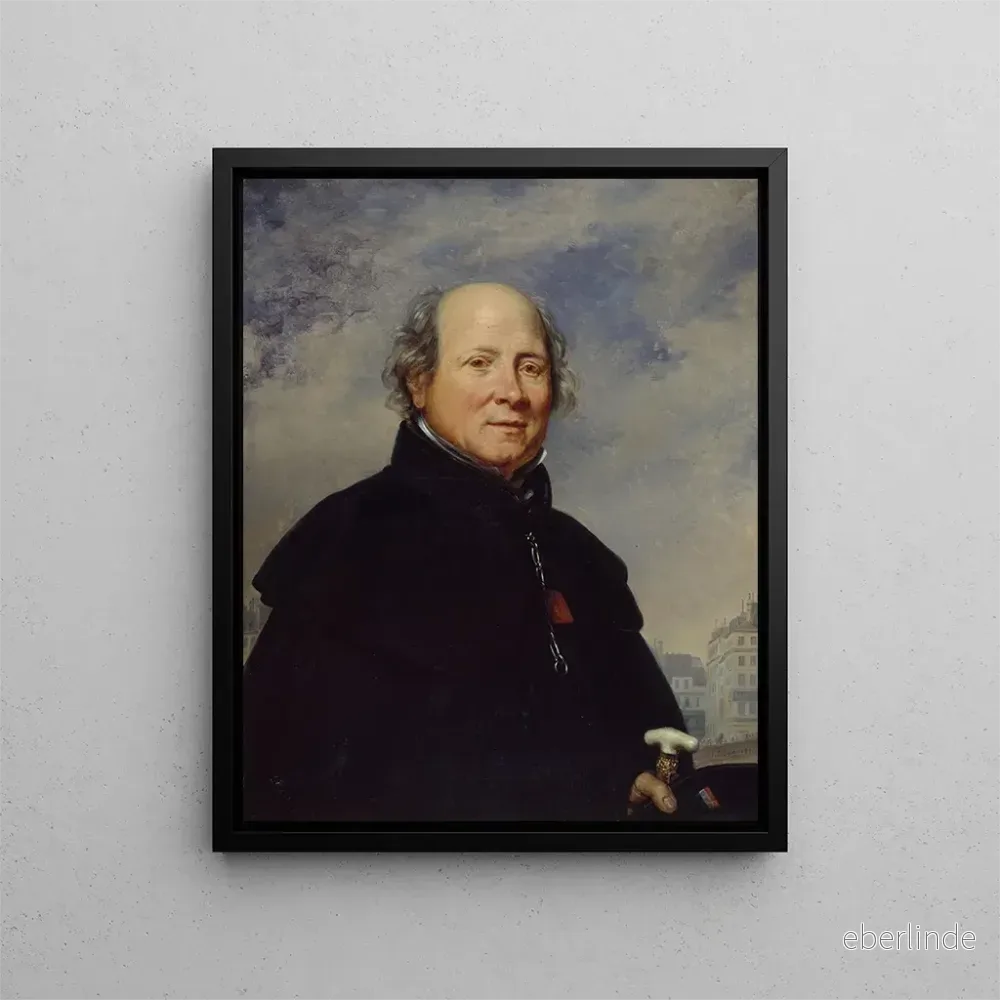 Målning Porträtt av Edme Champion kallad mannen med den lilla blå jackan 1764-1852 filantrop - Baron Charles de Steuben