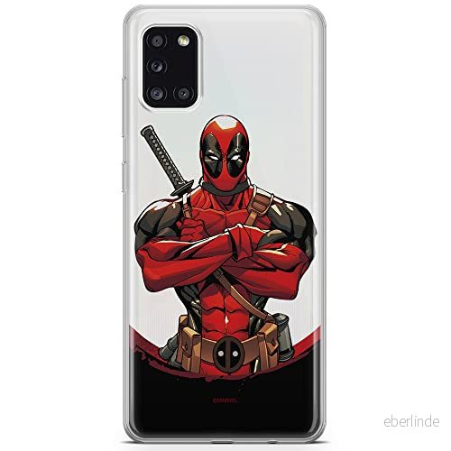 ERT GROUP mobiltelefonfodral för Samsung A31 originalt och officiellt licensierat Marvel mönster Deadpool 006 optimalt anpassad till formen på mobiltelefonen, gedeeltelijk transparant 5903040219669