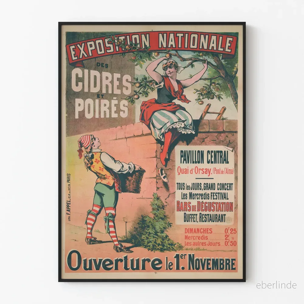 Vintageposter för Nationell Äpple- och Päronutställning – Retro väggdekoration