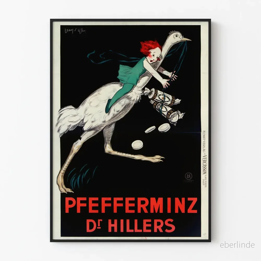 Vintage reklamposter Pfefferminz Dr Hillers