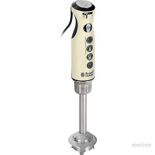 Russell Hobbs stavmixer, 2 hastigheter, pulsfunktion, 1l BPA fri behållare och lock, ergonomiskt grepp, Retro design, rostfritt stål, tål diskmaskin,700W, Vintage Cream 25232 56 4008496976720