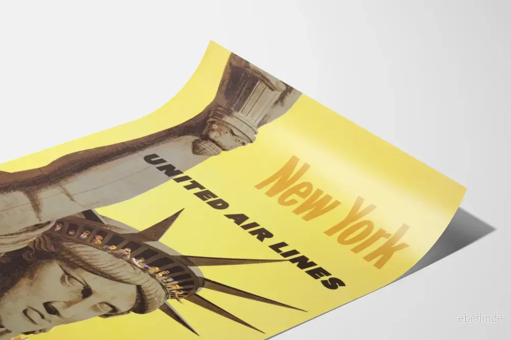 Vintageposter New York United Air Lines väggdekoration - Bild 3