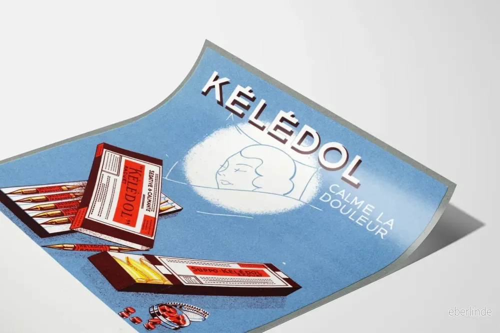 Vintage reklamposter Kélédol lugnar smärtan - Bild 3