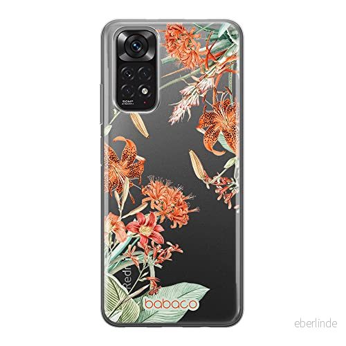 ERT GROUP mobiltelefonfodral för Xiaomi REDMI NOTE 11S 4G / 11 originalt och officiellt licensierat Babaco mönster Flowers 057, gedeeltelijk transparant 5905511569013