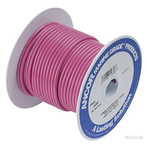 Ancor 102610 Marine Grade Electrical Primary Tinned Copper Boat Wiring (16 Gauge, Pink, 100 Feet) 91887103588