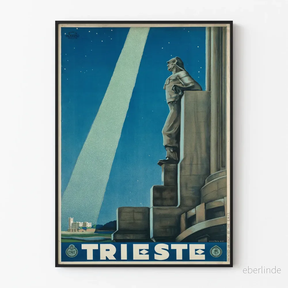 Vintageaffisch Trieste - Grafisk och historisk väggdekoration