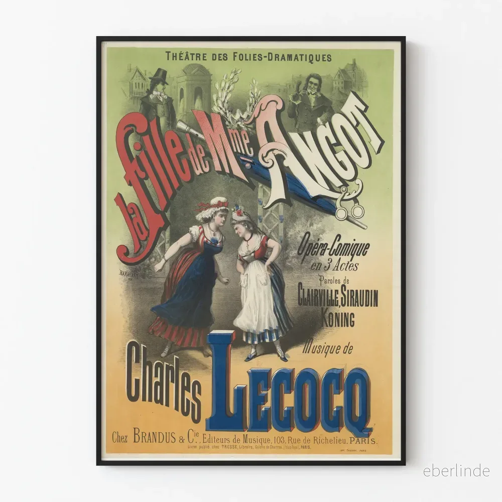 Teateraffisch La Fille de Mme Angot - Vintage väggdekoration