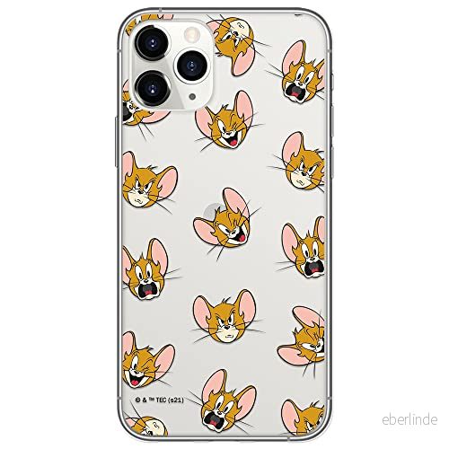 ERT GROUP mobiltelefonfodral för Apple Iphone 11 originalt och officiellt licensierat Tom and Jerry mönster 008 Vit optimalt anpassad till formen på mobiltelefonen, gedeeltelijk transparant 5904805264061