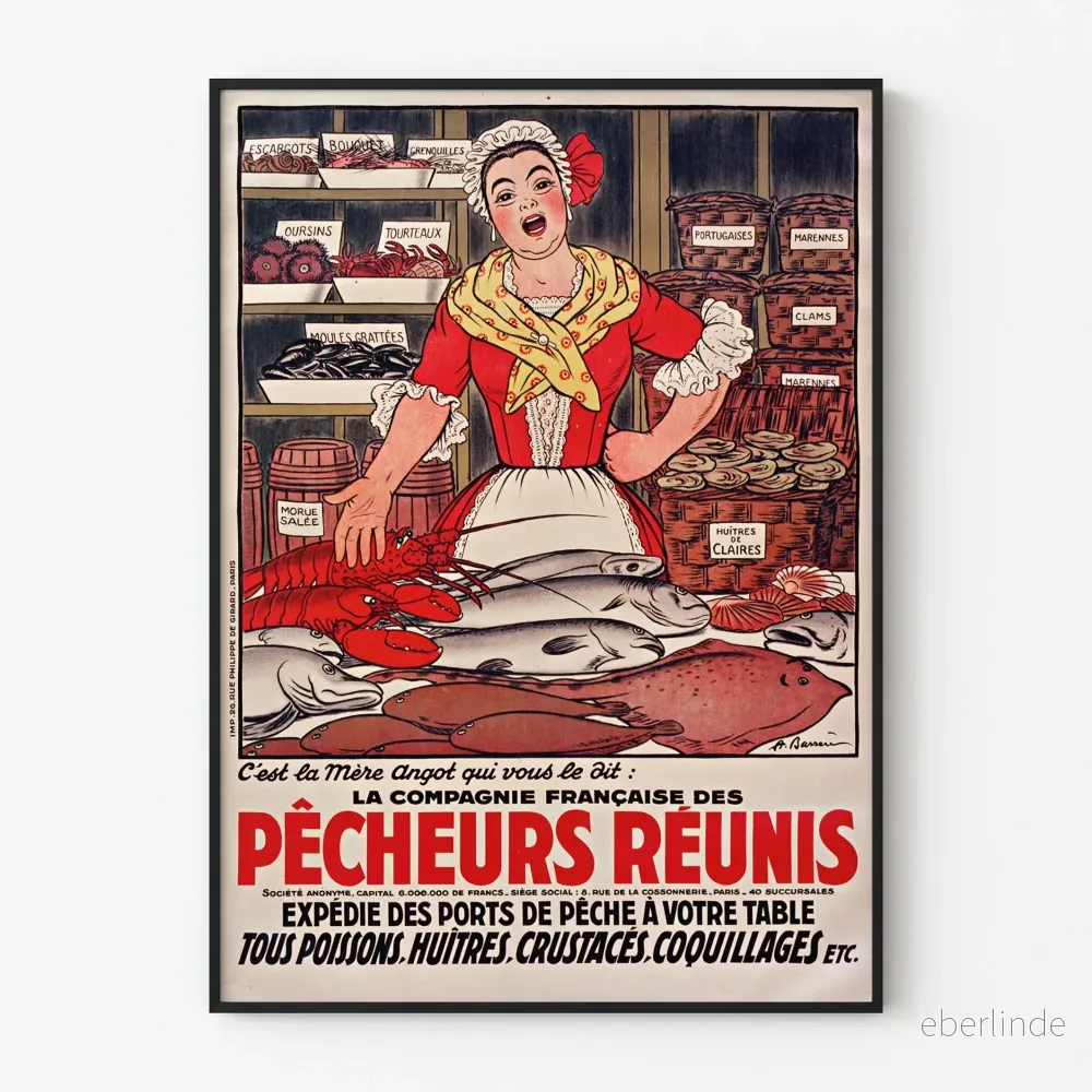 Vintageposter La Compagnie Française des Pêcheurs Réunis Vintageposter La Compagnie Française des Pêcheurs Réunis