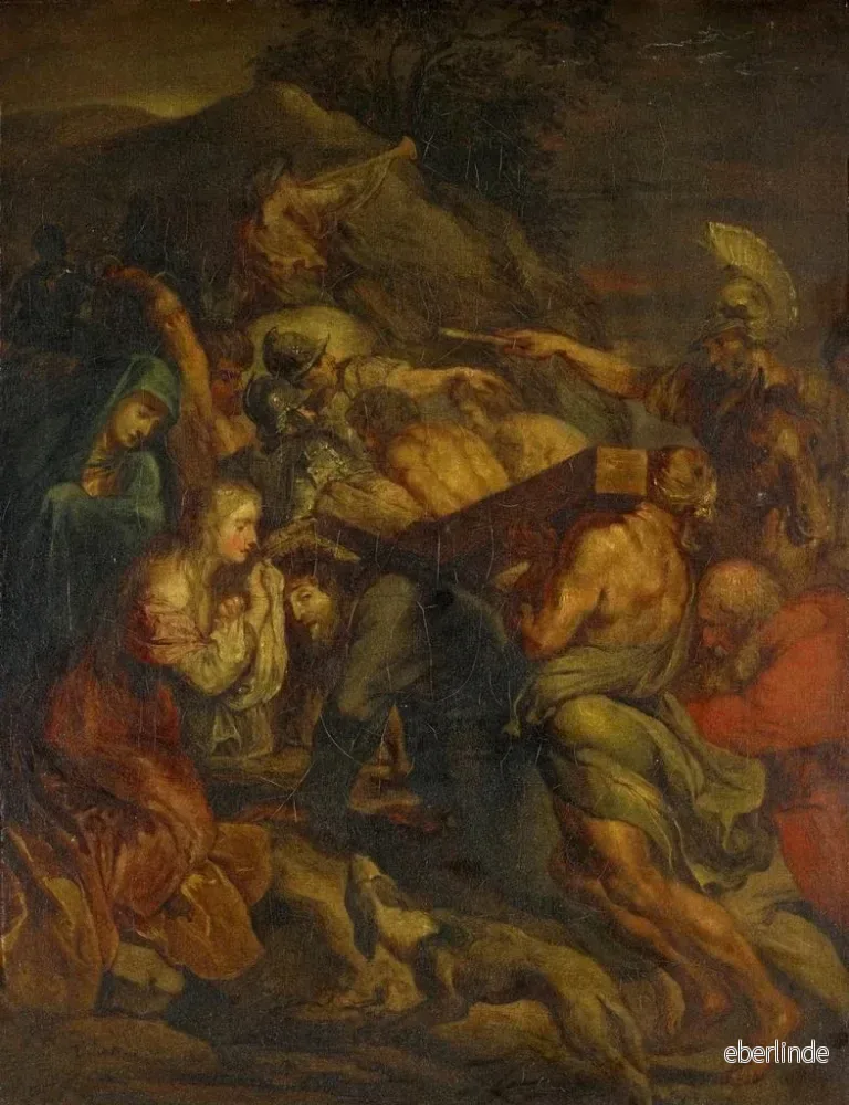 Målning av Jesus som bär korset - Anonym - Bild 2