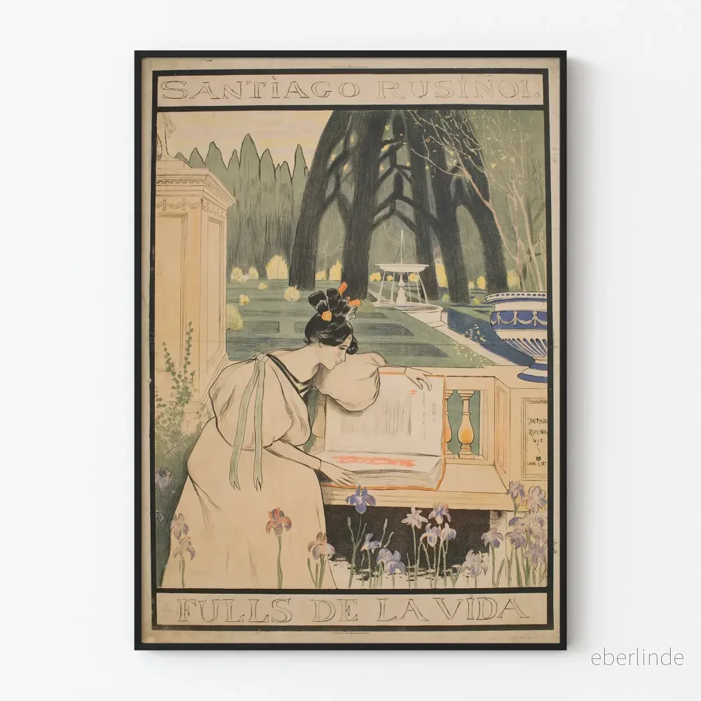 Art Nouveau-poster ’Fulls de la Vida’ av Santiago Rusiñol Art Nouveau-poster ’Fulls de la Vida’ av Santiago Rusiñol