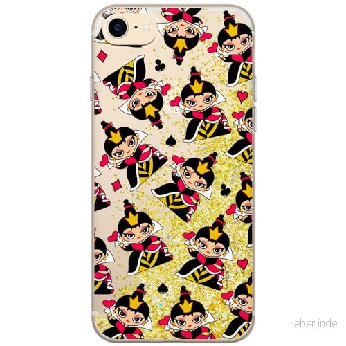 ERT GROUP mobiltelefonfodral för Apple Iphone 7/8/ SE 2/ 3 originalt och officiellt licensierat Disney mönster Queen of Hearts 002, med glitter overflow effekt 5905131426628