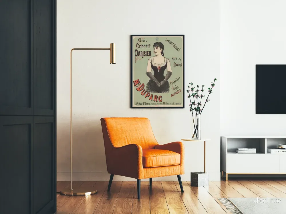 Vintageaffisch för stor konsert i Paris av Mlle Duparc - Bild 2