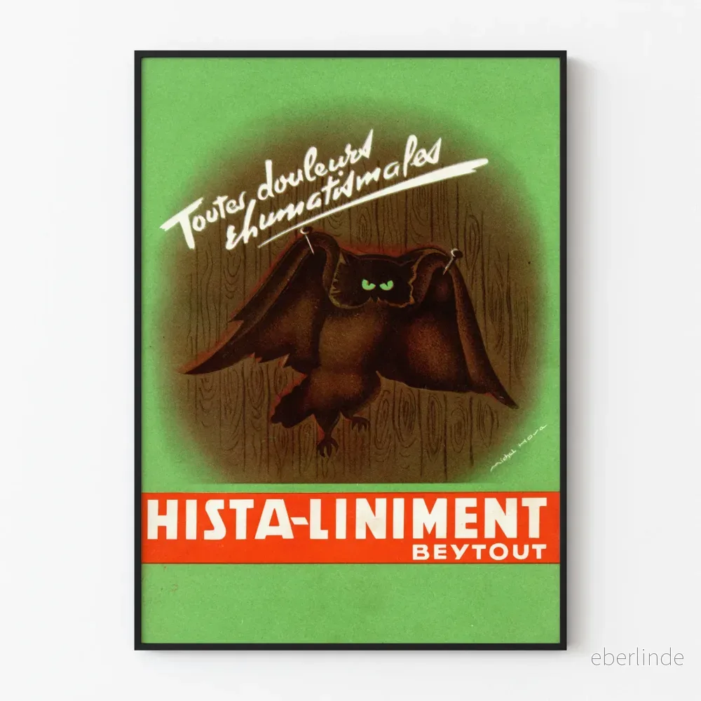 Vintageaffisch Hista-Liniment Beytout för smärta och reumatism