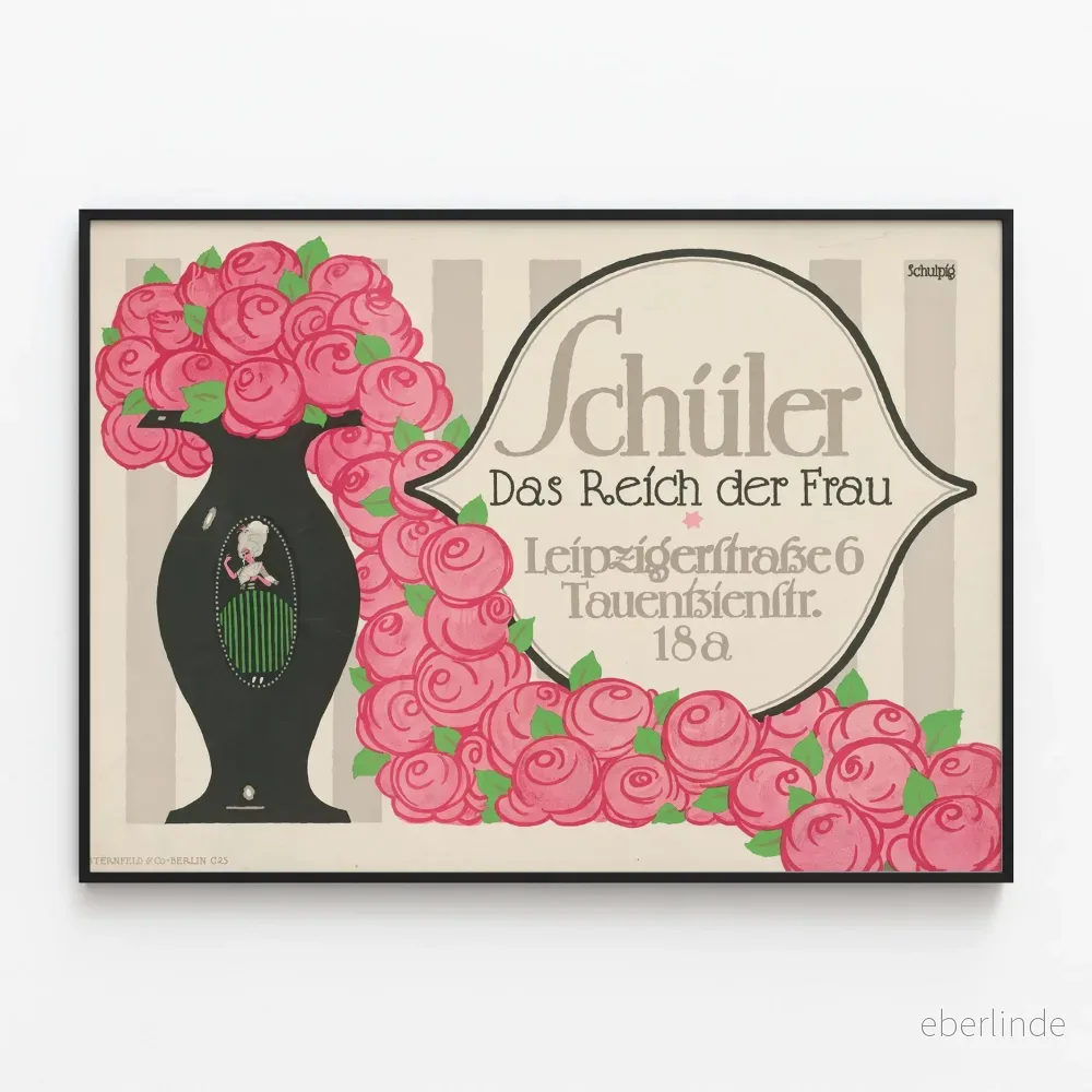 Vintageposter Schuler Das Reich der Frau – Blomsterväggdekoration Vintageposter Schuler Das Reich der Frau – Blomsterväggdekoration