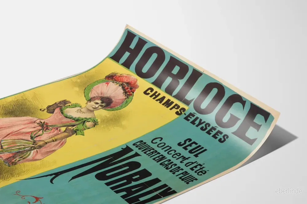 Vintageposter Horloge Champs-Élysées Sommarkonsert Noraly - Bild 3