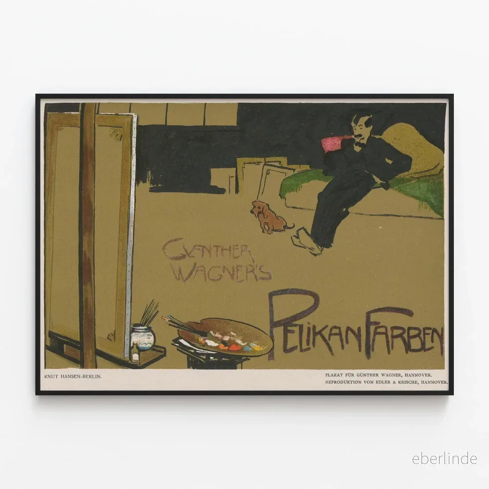 Vintage dekorativ poster Pelikan Farben för konstnärlig väggdekoration Vintage dekorativ poster Pelikan Farben för konstnärlig väggdekoration