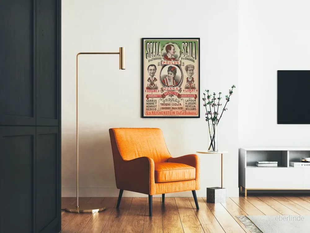 Vintage Scala-poster med porträtt och teaterdekoration - Bild 2