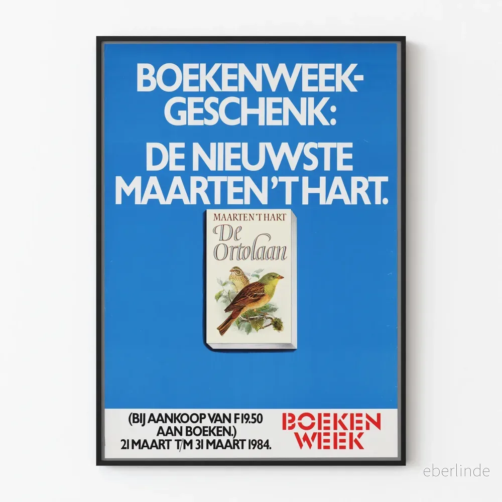 Vintageposter Boekenweekgeschenk Maarten 't Hart
