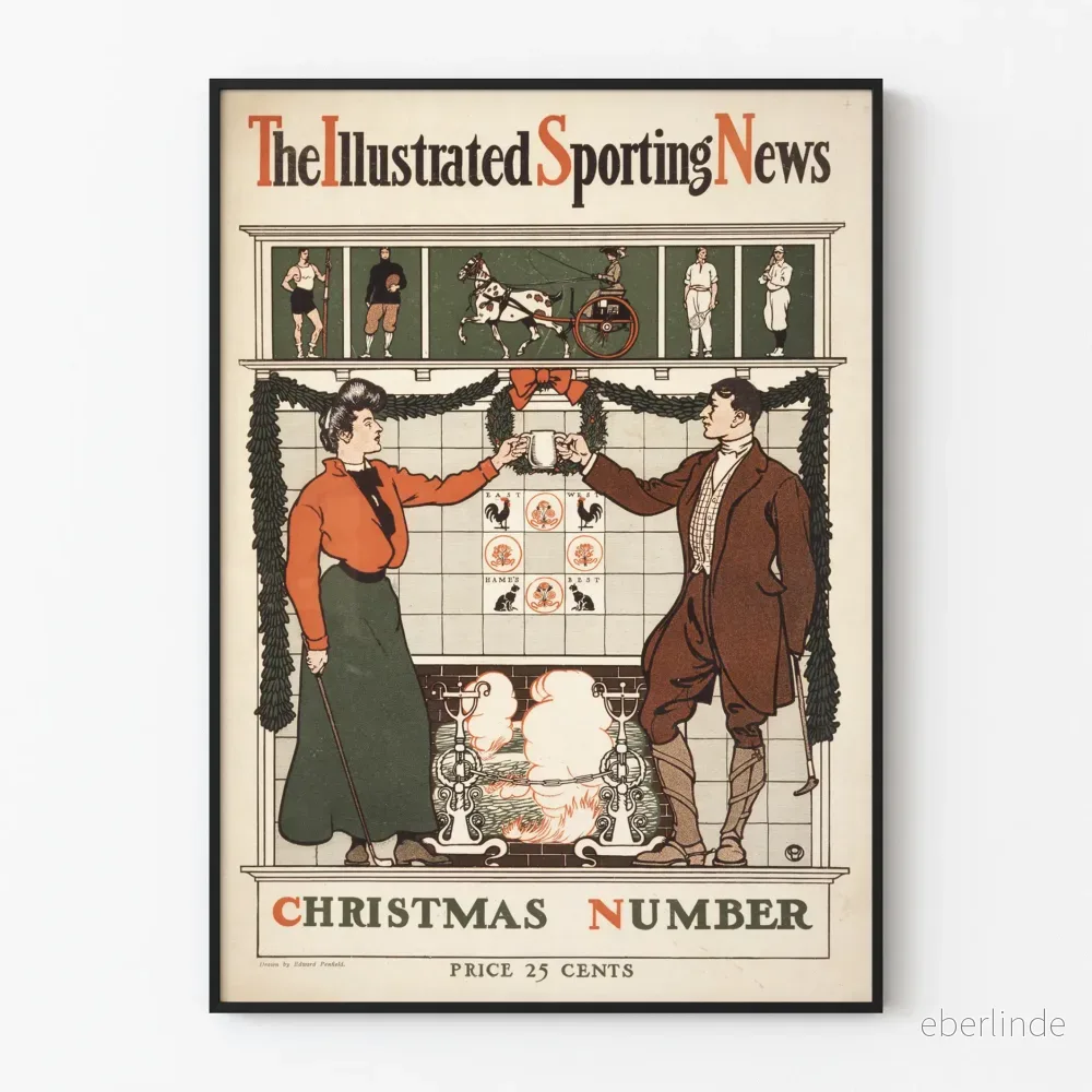 Vintageposter The Illustrated Sporting News julnummer Vintageposter The Illustrated Sporting News julnummer