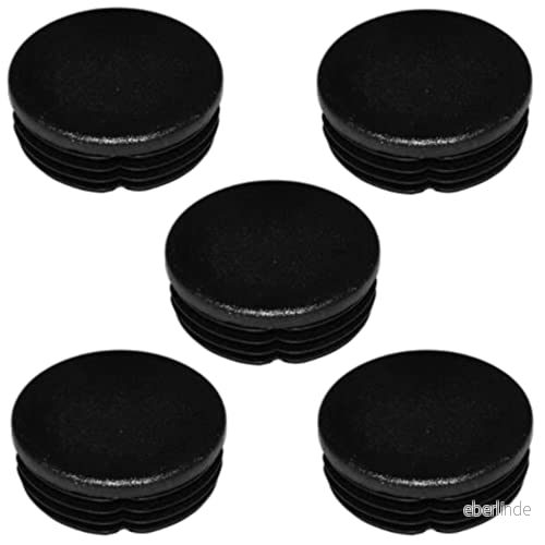cyclingcolors 5x svart rund inloppsrör ändkåpa plast hål stolben bord möbler verktyg (Ø48 mm) 3701260816949
