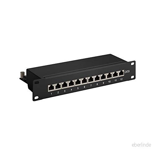 Pro CAT 6 10 inch (25.4 cm) patch panel 12 port blac Svart 4040849937934