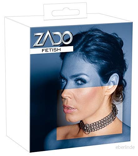 Zado Kedjehalsband Läderkrage, Svart, One Size 4024144201877 Zado Kedjehalsband Läderkrage, Svart, One Size 4024144201877