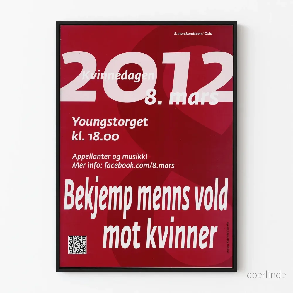 Poster Kvinne Dagen 2012 - Kamp mot manlig våld mot kvinnor