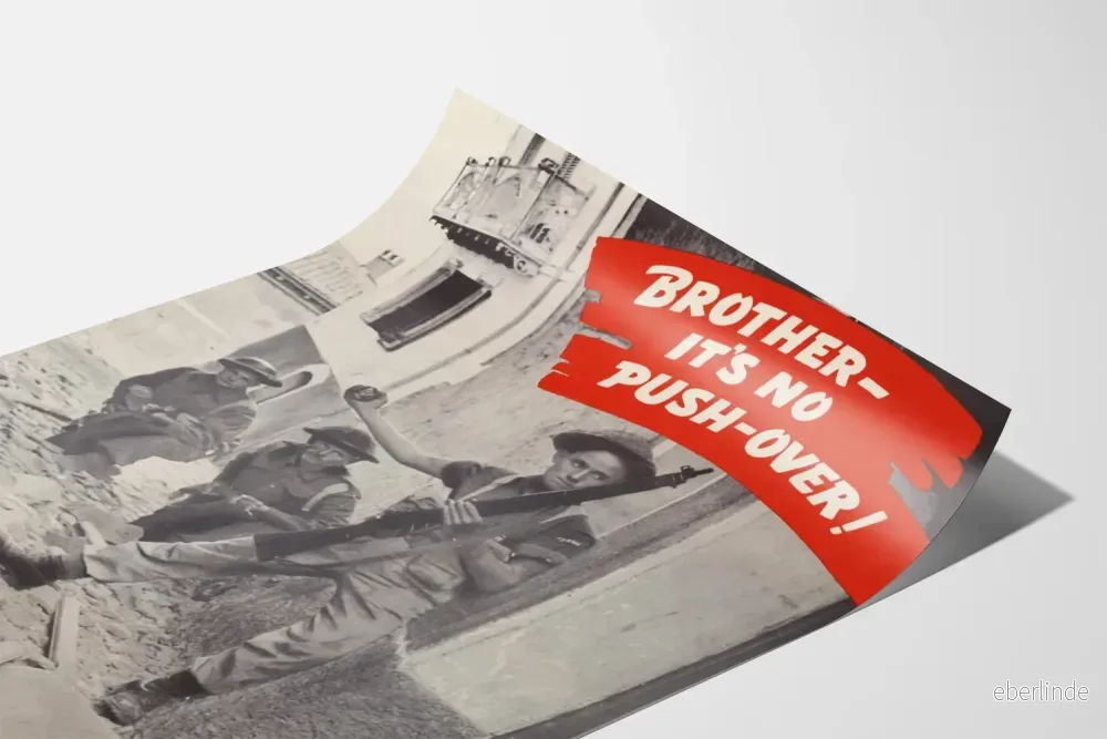 Vintage propagandaposter för militär propaganda « Brother - It’s No Push-Over! » - Bild 3