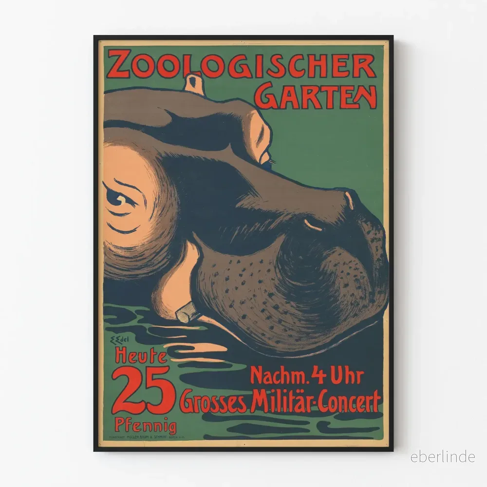 Vintageposter av zoo och militärkonsert