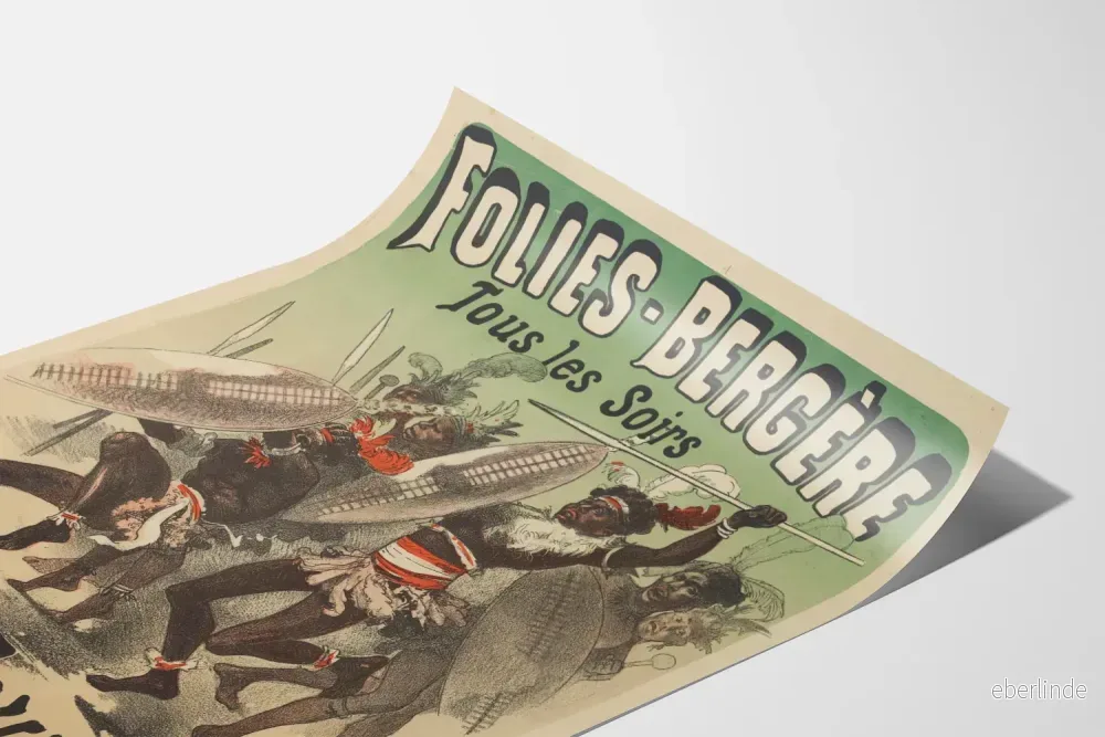 Vintageposter Folies-Bergère Les Zoulous för väggdekoration - Bild 3