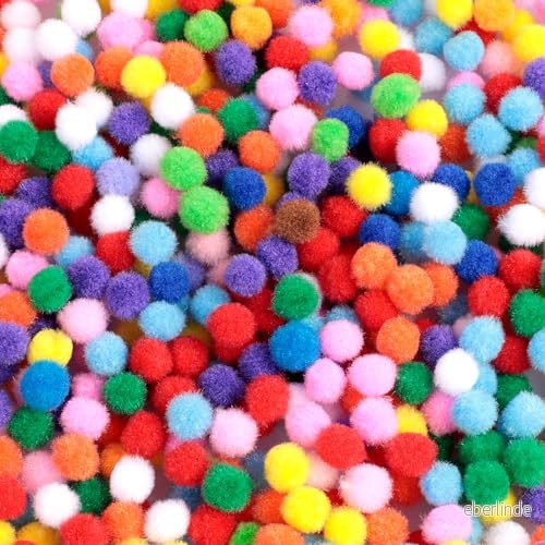AiQInu 2 000 stycken pom poms för pyssel, 10 mm mini hantverkstillverkning, gör det själv kreativa hantverk, färgglada dagis hantverk 6975966333469