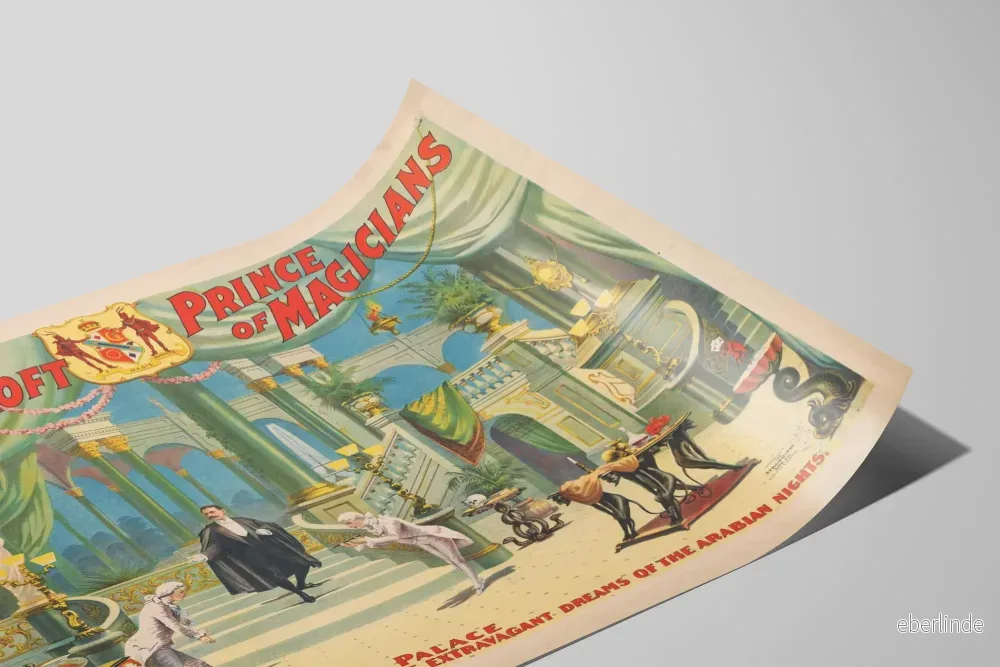 Vintageposter Frederick Bancroft Prins av Magikerna - Väggdekoration Teater och Magi - Bild 2