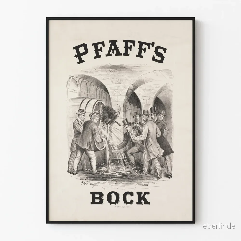 Vintageposter Pfaff's Bock för väggdekoration