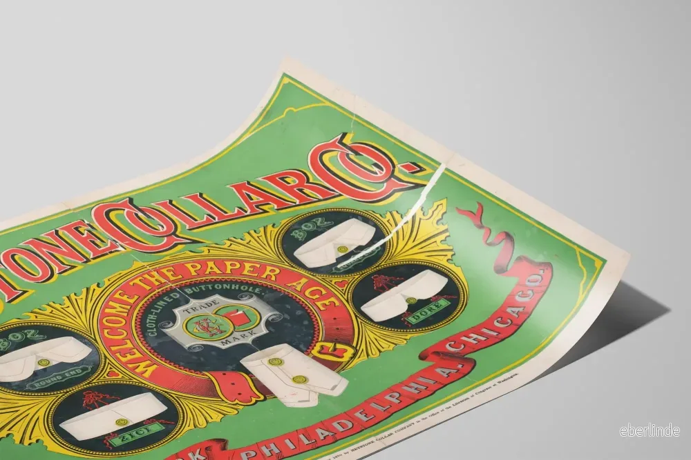 Vintageposter Keystone Collar Co. Välkommen till papperstidens era - Bild 2