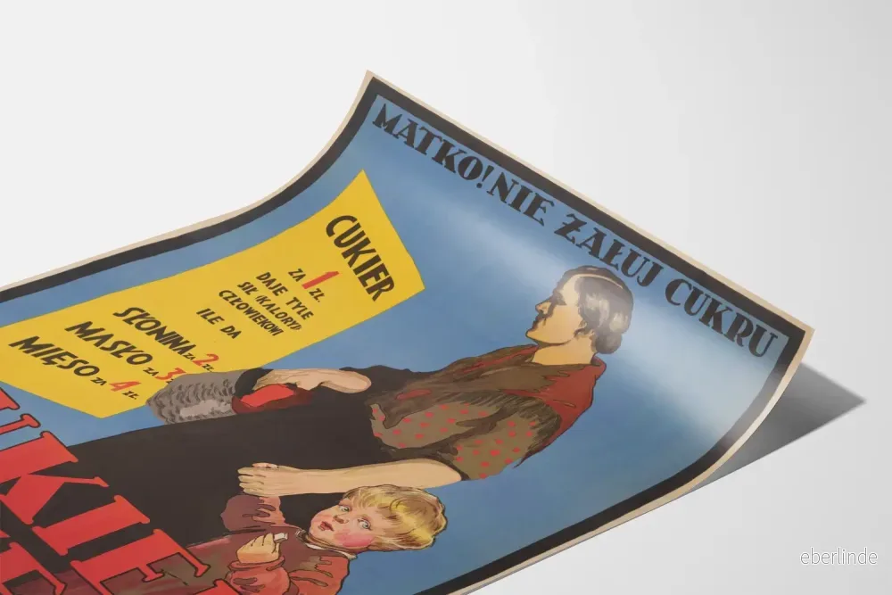 Vintage polsk poster om sockrets betydelse i kosten - Bild 3