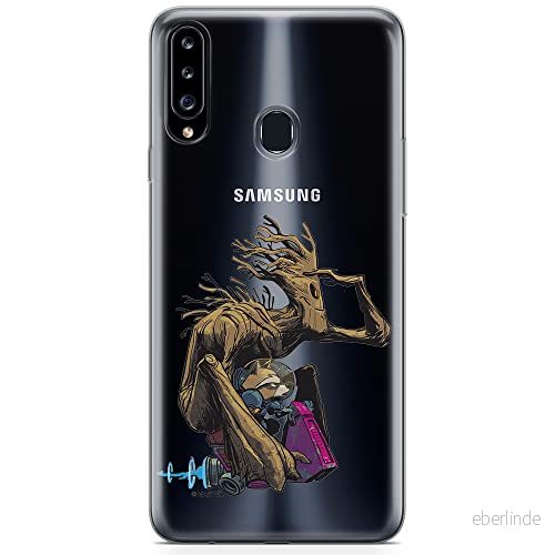 ERT GROUP mobiltelefonfodral för Samsung A20S originalt och officiellt licensierat Marvel mönster Guardians of the Galaxy 004 optimalt anpassad till formen på mobiltelefonen, gedeeltelijk transparant 5904805437366