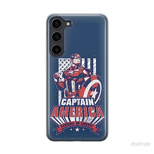 ERT GROUP mobiltelefonfodral för Samsung S23 PLUS originalt och officiellt licensierat Marvel mönster Captain America 018 anpassad till formen på mobiltelefonen, fodral tillverkad av TPU plast 5905511444976