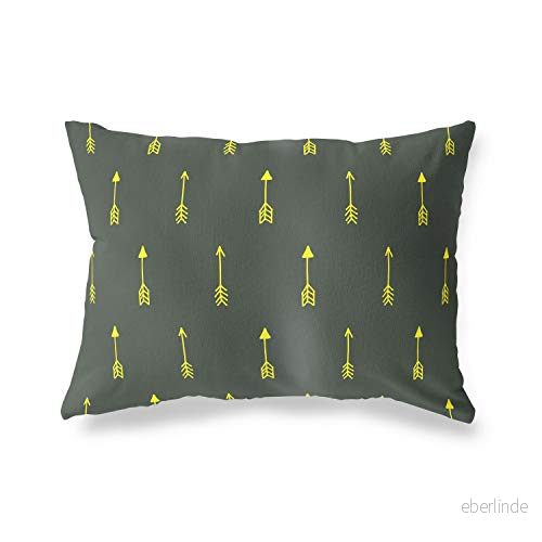 Bonamaison dekorativt kuddöverdrag neon gul & rök, prydnadskuddöverdrag, heminredning örngott för vardagsrum, soffa, sovrum, storlek: 35 x 50 cm designad och tillverkad i Turkiet 4546680268508
