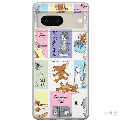 ERT GROUP mobiltelefonfodral för Google PIXEL 7 originalt och officiellt licensierat Tom & Jerry mönster 048 optimalt anpassad till formen på mobiltelefonen, fodral tillverkad av TPU plast 5905795187538