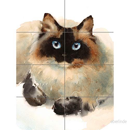 Artery8 Enorm affisch med kattmotiv och ragdoll ansikte, 8 sektioner 5059360891396