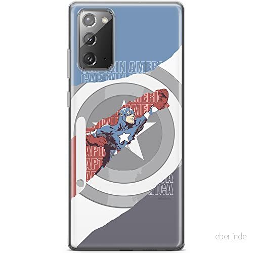 ERT GROUP mobiltelefonfodral för Samsung GALAXY NOTE 20 originalt och officiellt licensierat Marvel mönster Captain America 013 anpassad till formen på mobiltelefonen, fodral tillverkad av TPU plast 5903040459157