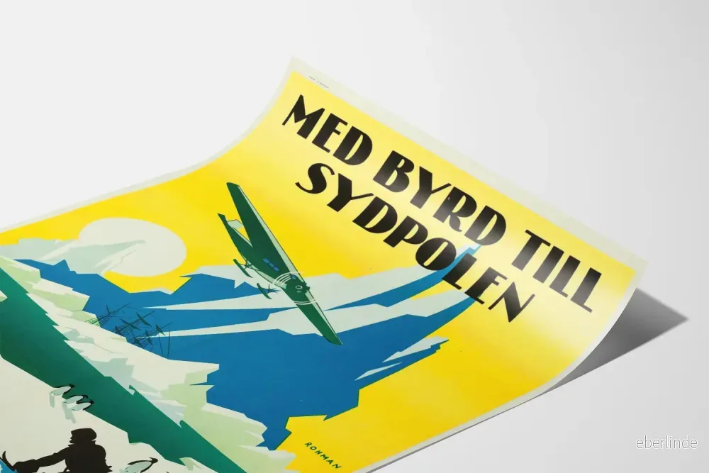 Vintageposter 'Med Byrd vid Sydpolen' - Skandinavisk väggdekoration - Bild 3