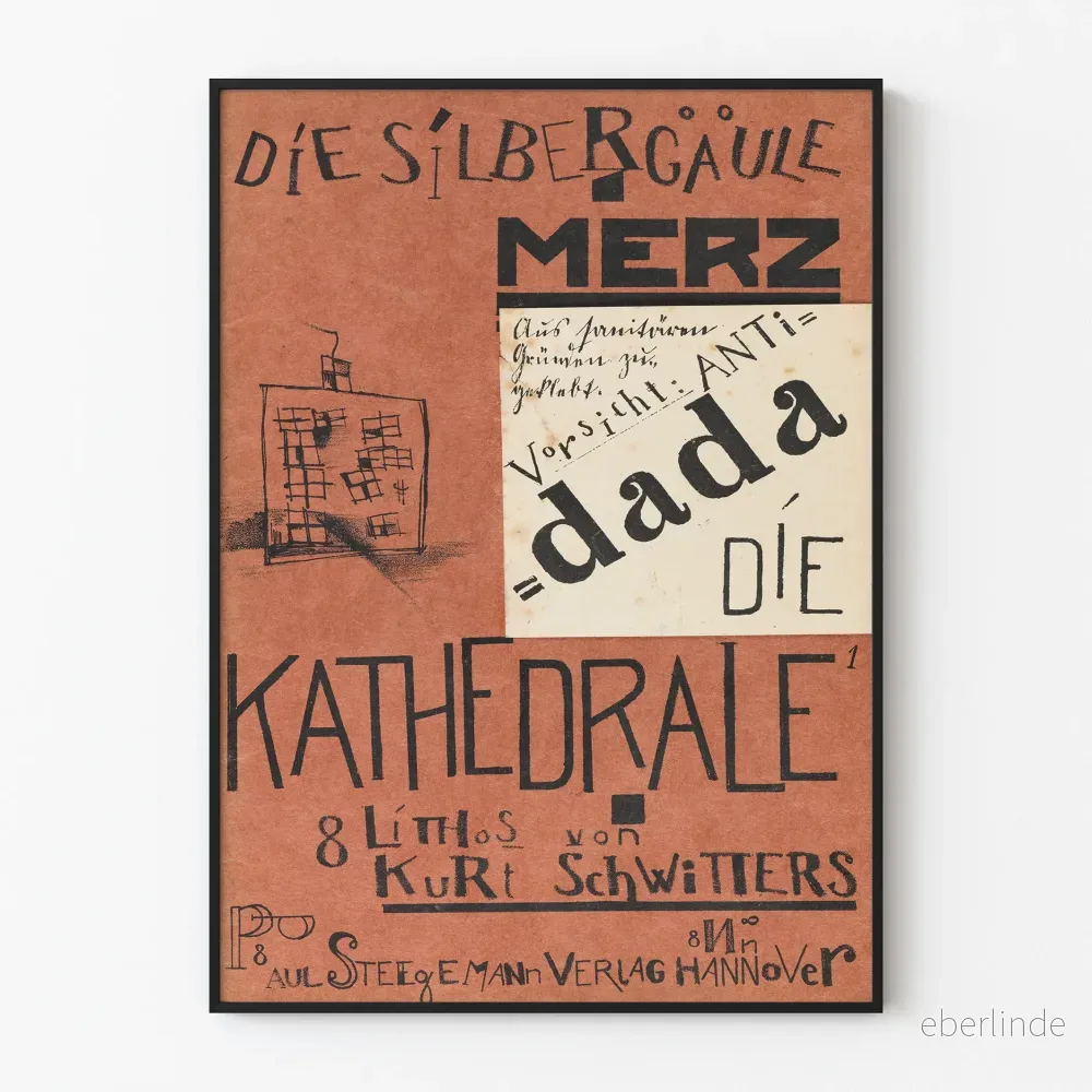 Dada-Poster Die Silbergäule Merz – Grafisk väggdekoration Dada-Poster Die Silbergäule Merz – Grafisk väggdekoration