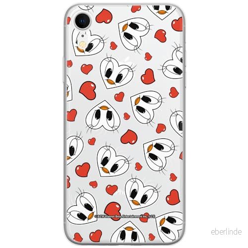ERT GROUP mobiltelefonfodral för Iphone XR originalt och officiellt licensierat Looney Tunes mönster Tweety 018 optimalt anpassad till formen på mobiltelefonen, gedeeltelijk transparant 5905795122157