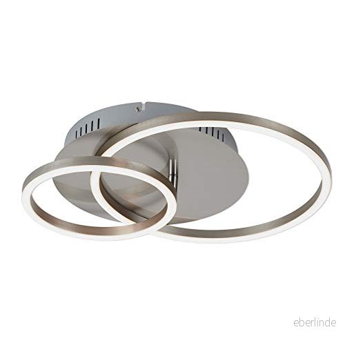 Brilonlampor LED taklampa, taklampa dimbar, inklusive minnesfunktion, 1 LED-modul roterbar, 30 watt, 2 400 lumen, 3 000 kelvin, mattnickel, 390 x 300 80 mm (LxBxH), nickelmatta, 3222-012 4002707359210