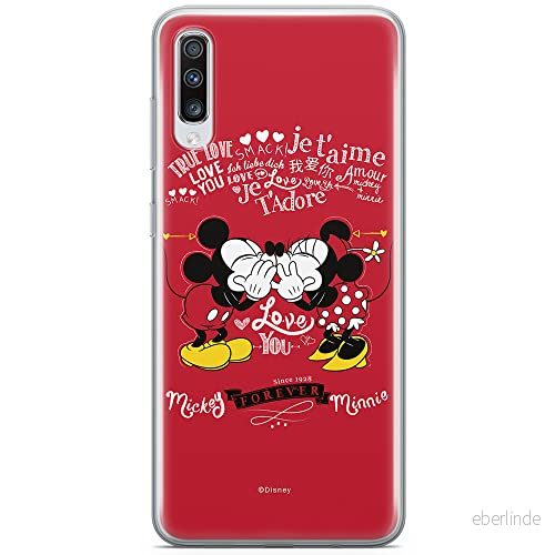 ERT GROUP mobiltelefonfodral för Samsung A70 originalt och officiellt licensierat Disney mönster Mickey & Minnie 005 optimalt anpassad till formen på mobiltelefonen, fodral tillverkad av TPU plast 5902980411171