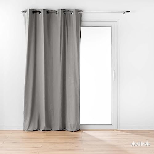 douceur d'intérieur, Öljettgardin (135 x 260 cm), Twily grå, bomull/återvunnen polyester 3574386121330