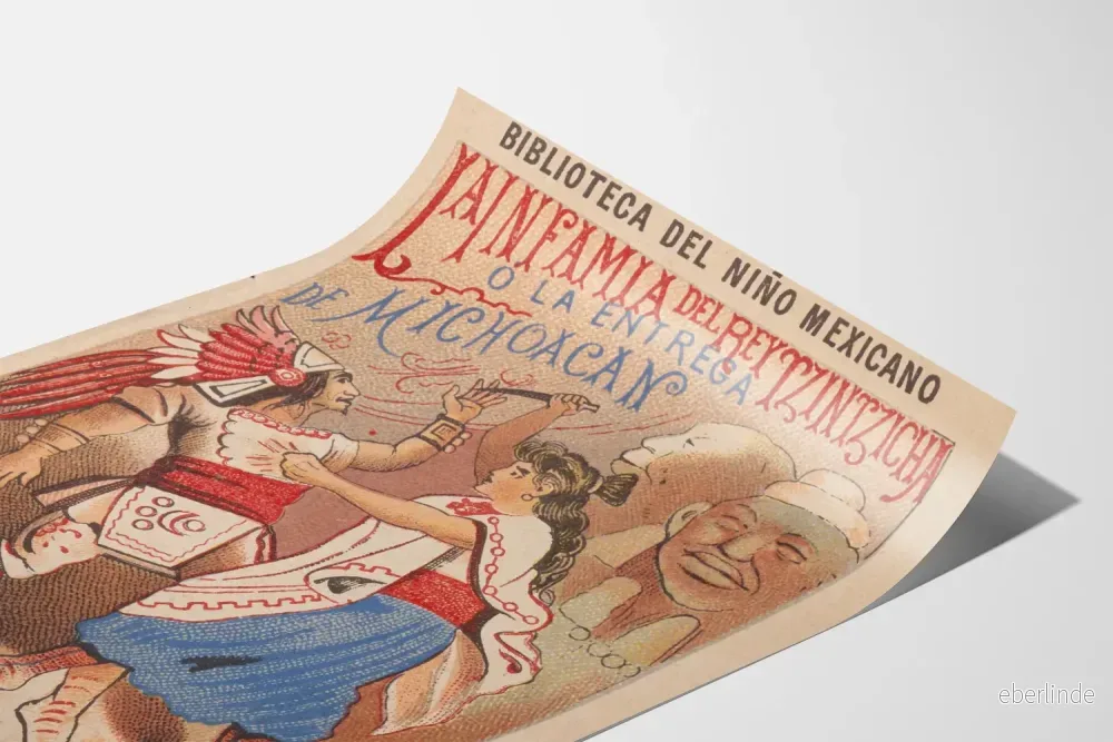Vintageposter La Infamia du Roi Tzintzicha - Mexikansk väggdekoration - Bild 3